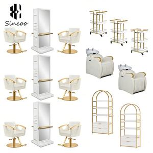 Luxury White Shampoo <b>Bed</b> Semi-reclining Shampoo Chair Hair Salon Mirrors Barber Chair Hair Salon Furniture Set for Barber Shop - Product Image 1