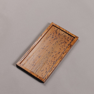<b>Small</b> handmade bamboo tea <b>tray</b>/serving stand with veneer, made of bamboo. Japanese style teapot holder. - Product Image 3