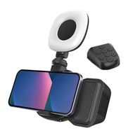 Support de Téléphone Portable K01 pour Photographie, Poignée Selfie, Télécommande, Lumière d'Appoint, Matériau ABS, Fixation par Clip