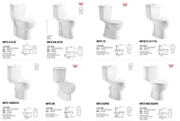 WC moderne en céramique à double chasse, deux pièces, à poser au sol, avec abattant à fermeture douce - Sanitaires de salle de bain