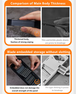 Paslanmaz Çelik Manuel Çok Fonksiyonlu Sebze Doğrayıcı Rende Sebze Kesici Düz Kesme Tahtası Dilimleyici Kamp İçin - Product Image 3