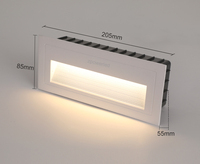 Lumière murale LED pour escalier, 24V, blanc chaud, boîtier en aluminium, 3W
