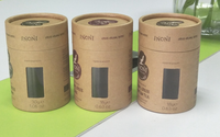 Emballage personnalisé en tube de papier pour thé en vrac, tube de papier rond pour thé avec découpe transparente