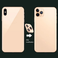 Autocollant pour objectif de caméra Changement de secondes pour iPhone 12 à 13 Pro Mise à niveau du téléphone Protecteur en verre de l'appareil photo pour iPhone 12 Changer pour 12 Pro