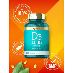 Capsules de vitamine D3 sans gluten OEM/ODM pour la densité osseuse, la santé des articulations, le soutien immunitaire des adultes - Faible teneur en sucre, faible teneur en glucides, sans gluten - Product Image 4