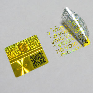 Custom Rainbow Hologram <b>Sticker</b> With QR Code, Anti-Counterfeit Rectangular PET Label - Product Image 3