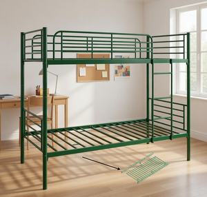 Lits superposés en métal vert tendance, taille double, cadre de <span class=keywords><strong>lit</strong></span> en acier à deux niveaux pour enfants, adolescents et adultes - Product Image 3
