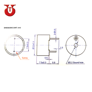 Transductor de zumbador magnético de circuito oscilante, Material de carcasa de plástico profesional de fábrica, Pin de color negro - Product Image 2