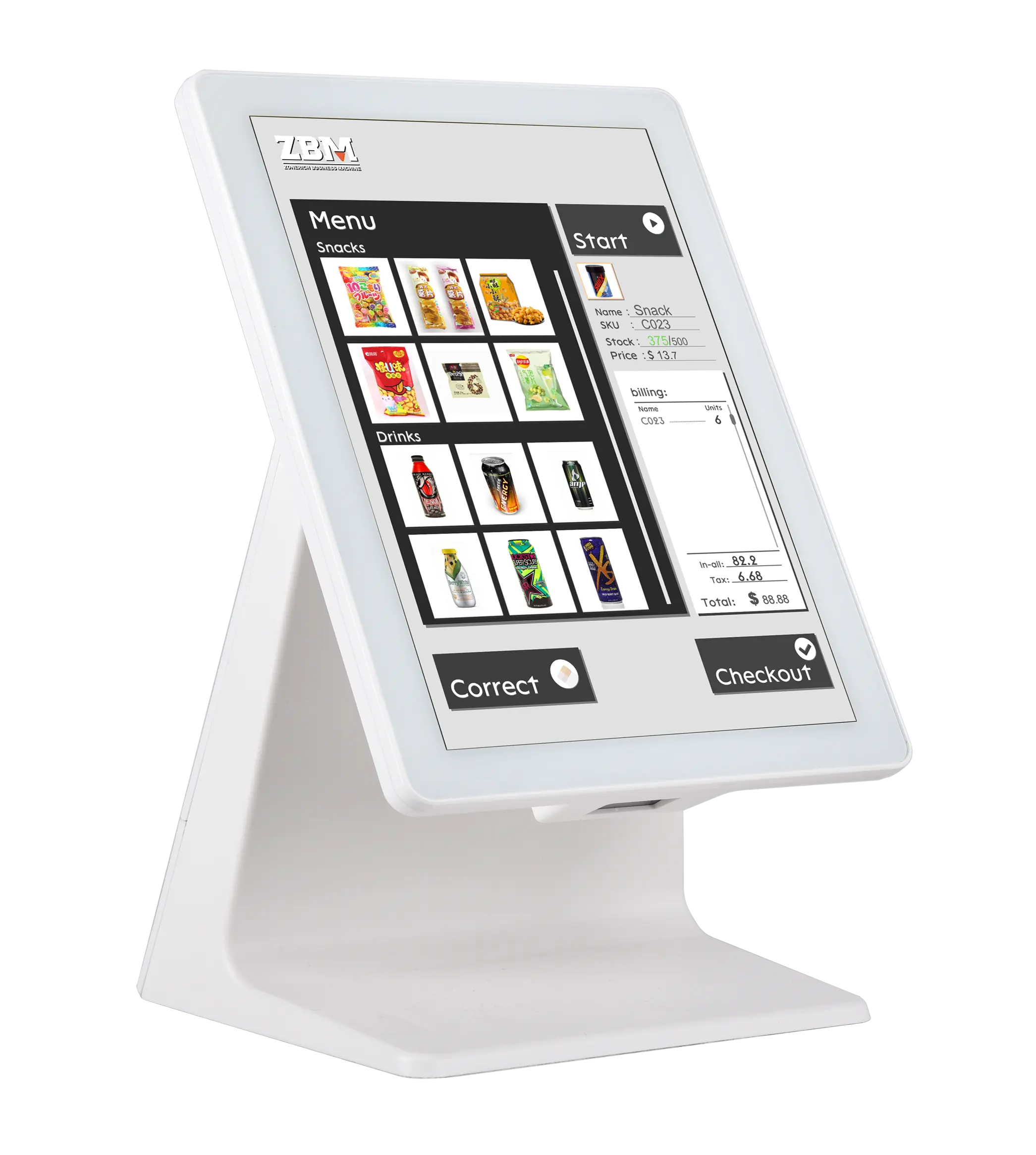 10 Zoll Pos System Registrier kasse WIFI/Blue Tooth/Ethernet Smart Android Pos alles in einem mit Scanner