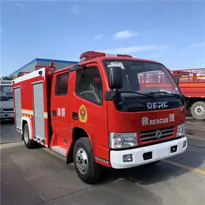 Cheapest Brand New Dongfeng Red Fire Engine 3 Ton Small Water Fire Truck For Sale in Angola