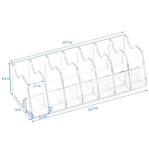 Rõ ràng <span class=keywords><strong>Acrylic</strong></span> vành đai trường hợp lưu trữ chủ hiển thị với 7 khe cắm - Product Image 2