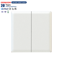 Interrupteurs muraux 86 blancs à 2 gangs et 2 voies, structure durable, panneau de commande personnalisé à contact stable, fourniture OEM