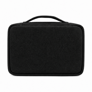 Pochette de toilette suspendue en polyester durable et pratique, organiseur de maquillage de voyage pliable, sac recyclable pour articles de toilette et de beauté quotidiens - Product Image 5