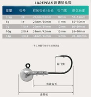 3.5g, 5g, 7g, 10g, 14g Kail Jig Head Baja Karbon Tinggi untuk Memancing di Air Tawar Ikan Lele, Bass & Trout - Umpan Lunak
