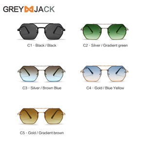 Gafas de Sol Metálicas para Mujer Greyjack, Montura Negra, Lentes de PC con Protección UV400 Tipo 3, Diseño de Doble Puente, a la Moda - Product Image 4
