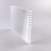 Feuille creuse en polycarbonate de toiture à triple paroi Feuille creuse en polycarbonate PC Feuille creuse en polycarbonate protégée contre les UV 10
