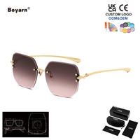Lunettes de soleil de luxe Boyarn, nouvelle collection, monture en métal, verres PC, protection UV, unisexe