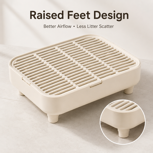 Bac à litière surélevé pour chat avec fonction de filtration, en plastique, capacité 4,5 L, écologique, durable, avec plateau de contrôle du sable, facile à nettoyer - Product Image 5