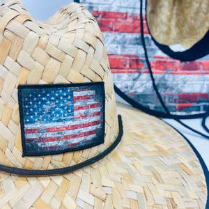قبعة من القش لحراسة الإنقاذ في الولايات المتحدة الأمريكية مع علم UPF 50 + بالجملة - Product Image 3