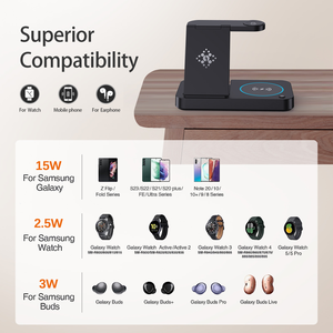15w 3in1 Fast Wireless Chargers <strong>Universal</strong> Power Supply <strong>Adapter</strong> Charging for Smart Mobile Phone Earphone Watch <strong>Multifunction</strong> - Product Image 3
