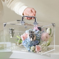 Boîte de présentation transparente en acrylique personnalisée, emballage floral, boîte anti-poussière, présentoir de bouquet pour fleuriste, décoration de la maison, cadeau