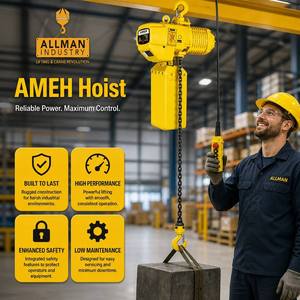 Paranco Elettrico a Catena ALLMAN da 0,5, 1 e 3 Tonnellate, Certificato CE, Grado di Lavoro <span class=keywords><strong>M4</strong></span>, 400V, Alta Prestazione per Sollevamento Industriale - Product Image 3