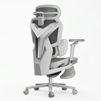 Chaise de jeu en maille Peiduosi au design industriel, soutien lombaire dynamique 3 zones, inclinaison à 140°, accoudoirs réglables, repose-pieds réglable en hauteur