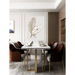 Đồng Hồ Treo Tường Kim Loại Màu Vàng Trắng Lông Vũ Trang Trí Bán Chạy Để Trang Trí Nhà Sản Xuất Trực Tiếp Đồng Hồ Treo Tường Con Công - Product Image 4