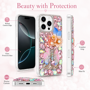 เคสโทรศัพท์กันกระแทกคุณภาพสูง ดีไซน์เพชร ป้องกันกล้อง วัสดุ TPU+PC+กระจก สำหรับ 16 Promax Plus Pro Magnetic ลดราคาพิเศษ - Product Image 4