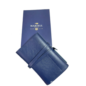 Édition limitée en cuir véritable sac à cartes portefeuille unisexe bleu Logo personnalisé courte promotion directe d'usine pour la marque <span class=keywords><strong>France</strong></span> Cognac - Product Image 4