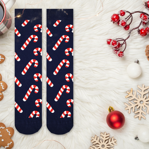 Black Breathable <b>Candy</b> <b>Cane</b> Patterned Christmas Stocking for Daily Use - Product Image 3