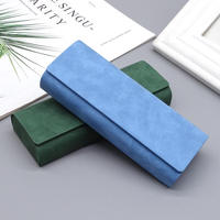 Étui rigide pour lunettes homme/femme, étui à lunettes en cuir PU portable anti-écrasement, boîte de rangement pour lunettes de soleil, pochette pliable pour lunettes