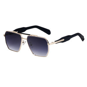 Lunettes de soleil carrées personnalisées pour hommes, verres PC UV400, style Instagram, origine Taizhou WF-5G67, monture noire - Product Image 3