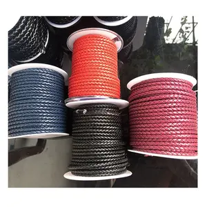 BMZ 5mm genuine top first grain layer 6mm braided leather nappa cord 4mm lamb sheepskin round rope for luxury jewelry making