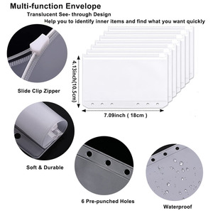 A5 A6 A7 – classeur Transparent givré perforé à fermeture éclair, enveloppes personnalisées pour argent de poche et cartes, enveloppe de classeur de Budget - Product Image 2