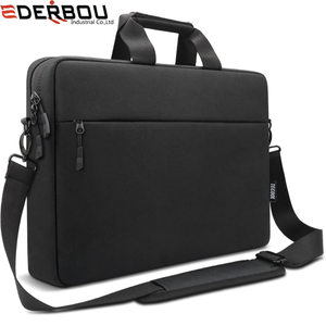 Sac pour ordinateur portable, étui imperméable pour ordinateur portable, sacoche, sacoche avec bandoulière pour ordinateur portable, étui de transport, noir - Product Image 1