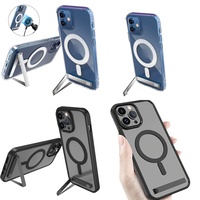 Aksesoris Ponsel Casing Penyangga Ponsel untuk iPhone 17 Pro Max Air 16 15 14 Plus 13 12 11 Casing Berdiri Penutup Magnetik dengan Penyangga