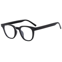 Lunettes unisexes rondes anti-lumière bleue, monture épaisse noire, verres transparents, lunettes d'ordinateur, monture optique anti-lumière bleue tendance