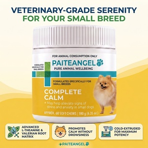 Friandises calmantes pour chiens, complément pour petites races, soulagement de l'anxiété, L-Théanine, racine de valériane, 180g, fabrication GMP, OEM personnalisé - Product Image 1