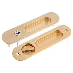 <span class=keywords><strong>Serrure</strong></span> de porte coulissante antivol dorée, encastrée, invisible, en alliage de zinc - Product Image 3