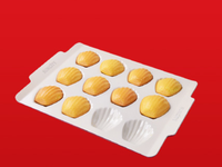 Chinesische Rote Serie 12-Fach Muschelförmige Madeleine-Backform, Antihaft-Kuchenform aus Karbonstahl