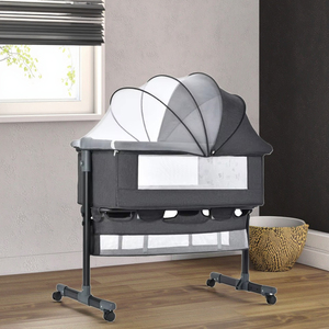 Cuna portátil plegable de altura ajustable para niños recién nacidos, cuna para bebé, cuna de viaje portátil con mosquitera - Product Image 4