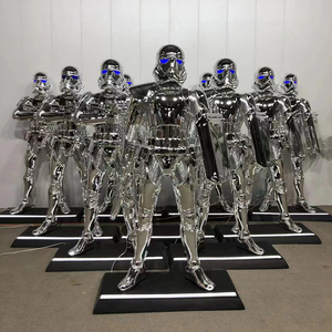 รูปปั้นทหารสามตัวทำจากไฟเบอร์กลาสสีขาวขนาดใหญ่รูปปั้นดาวสงครามสตอร์มทรูปเปอร์ - Product Image 5