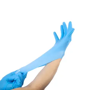 Vente en gros de gants en nitrile pur de qualité alimentaire bleu Gants médicaux en nitrile jetables sans poudre pour examen médical