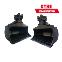 Excavator Silinder Tunggal/Ganda 5-6 Ton dengan Bucket Grading Tilting Bersertifikasi CTHB CE, Material Q345B/NM400