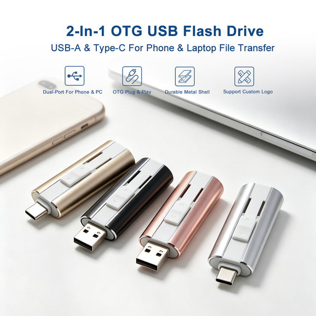 Wholesale Aluminum Sliding USB2.0 Flash Drive Waterproof Shock Resistant Metal USB Stick Promotional Gift Pen Drive