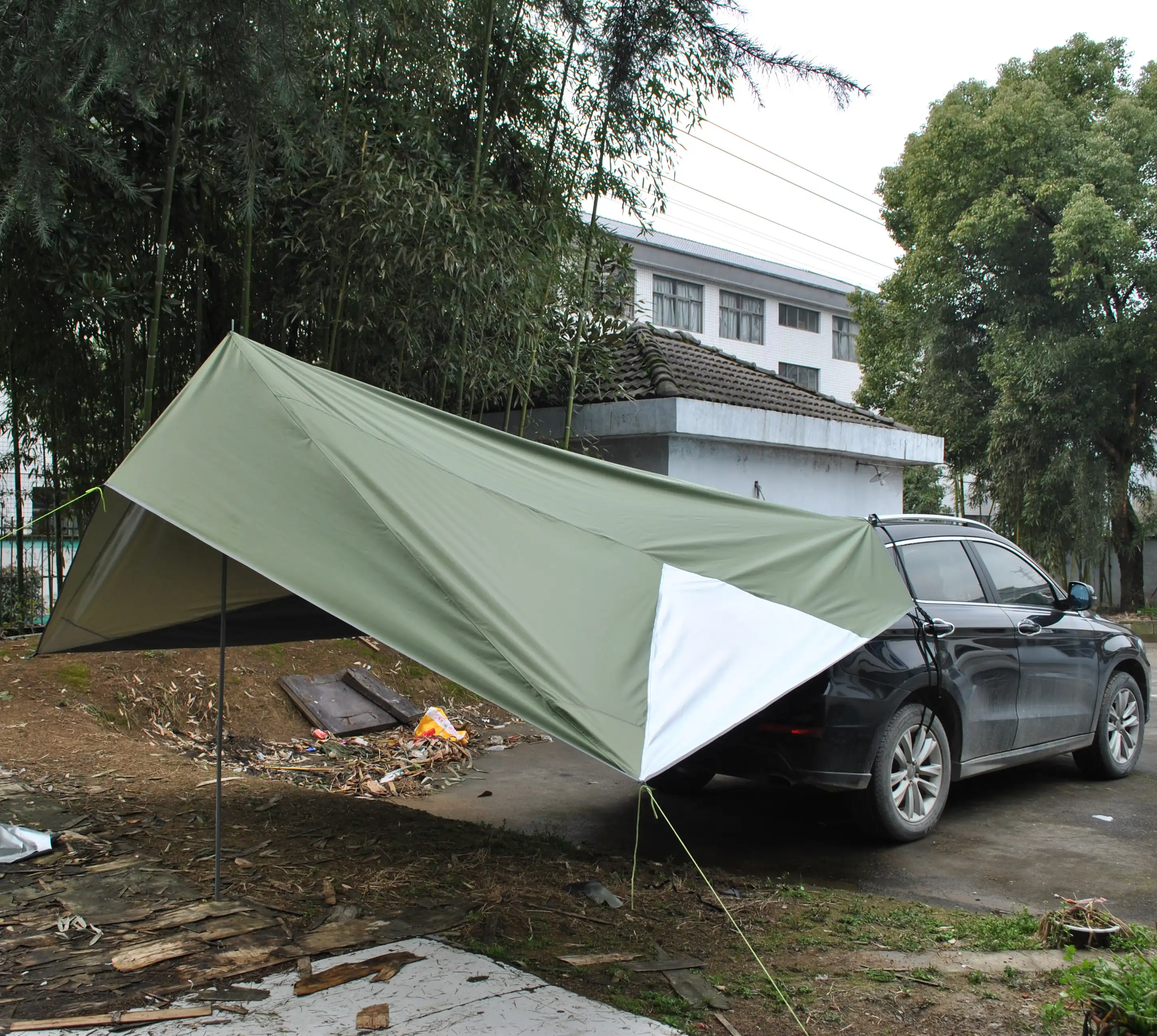CZX-570 su geçirmez araba yan tente güneş barınak, taşınabilir gölgelik Camper güneş gölge ayarlanabilir Tarp direği, araba tente çadır barınak