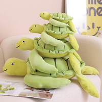 Coussin tortue réaliste en peluche, jouet transfrontalier best-seller, figurine d'aquarium, cadeau tortue de mer, coton PP, 31-50cm