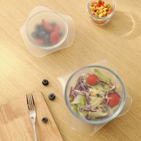 Lot de 3 couvercles carrés en silicone translucide de haute qualité, anti-poussière, pour la conservation des aliments, pour la cuisine domestique