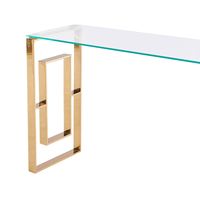2025 Table Console moderne en acier inoxydable doré de luxe en verre trempé transparent intelligent pour salle à manger maison Offre Spéciale meubles de salon